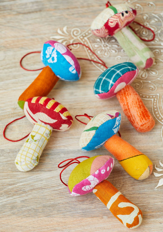 Namaste | Recycled Sari Decoration - Mushroom