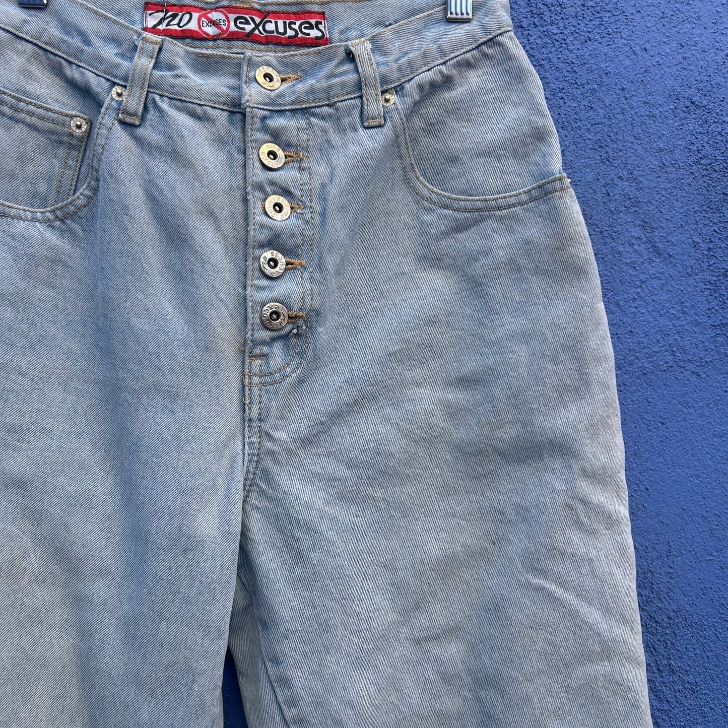 vintage 80s 90s no excuses exposed button fly jeans