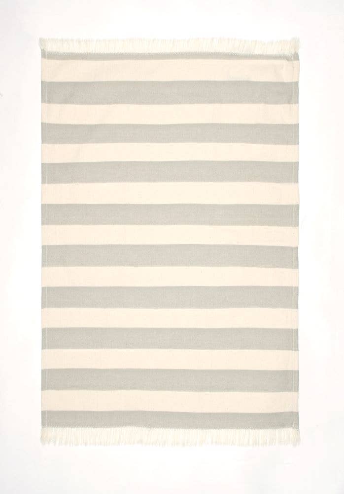 Wide Stripe Sage Green Single Tea Towel | Raine & Humble