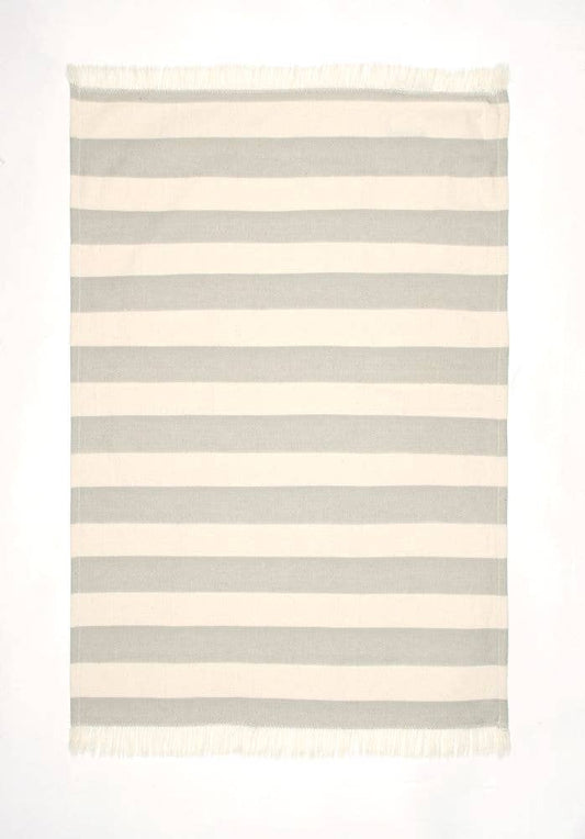 Wide Stripe Sage Green Single Tea Towel | Raine & Humble