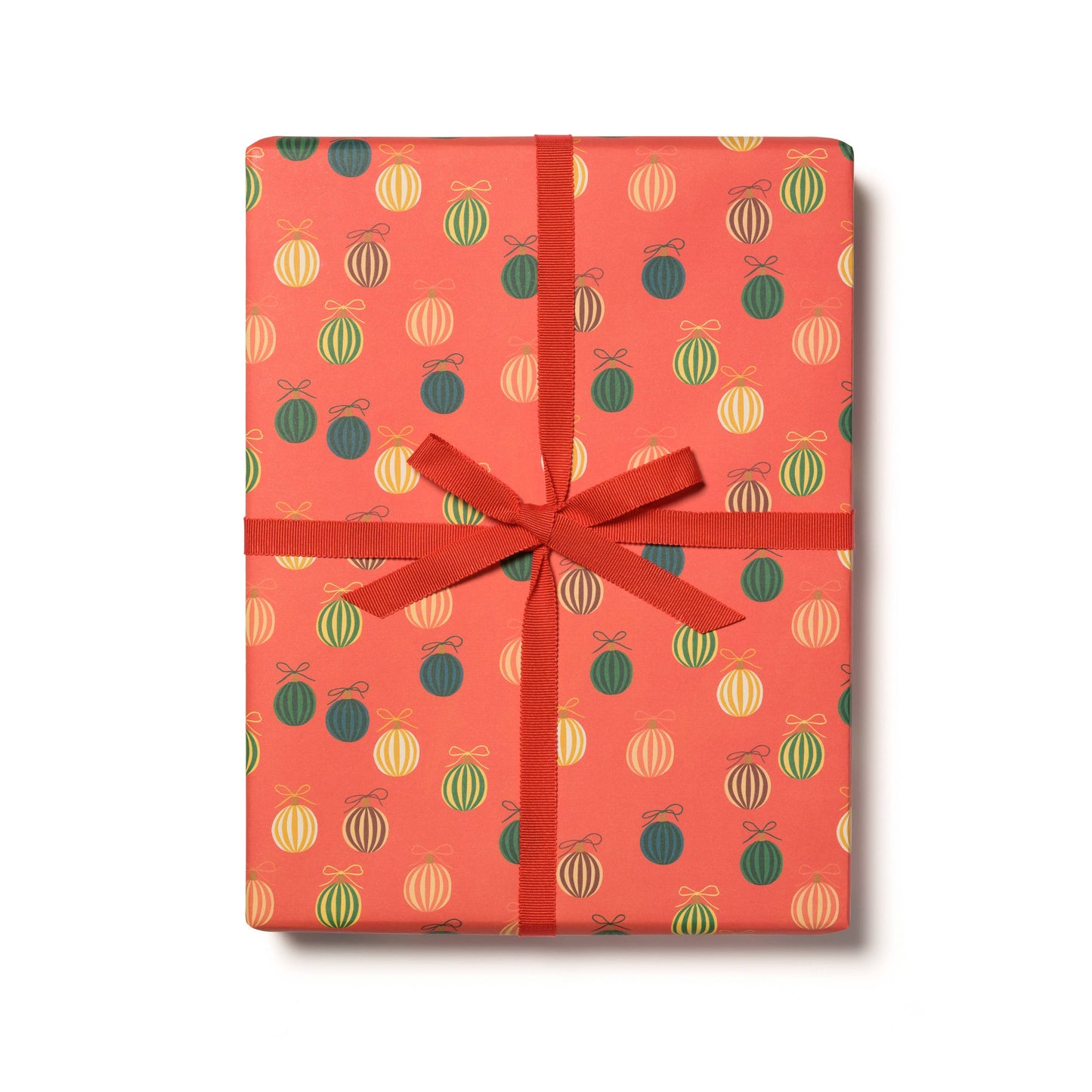Red Cap Cards | Merry Ornaments holiday wrapping paper