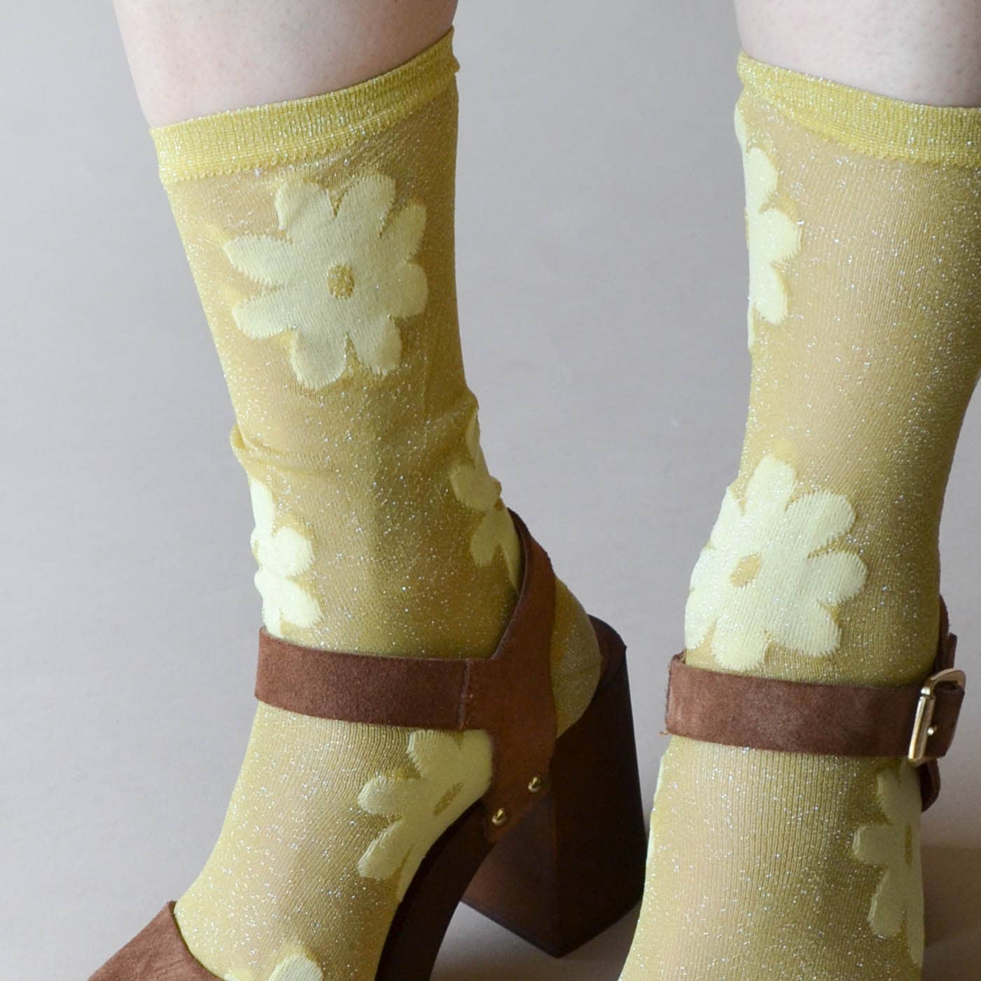 Tiepology | Vintage Glitter Flower Socks