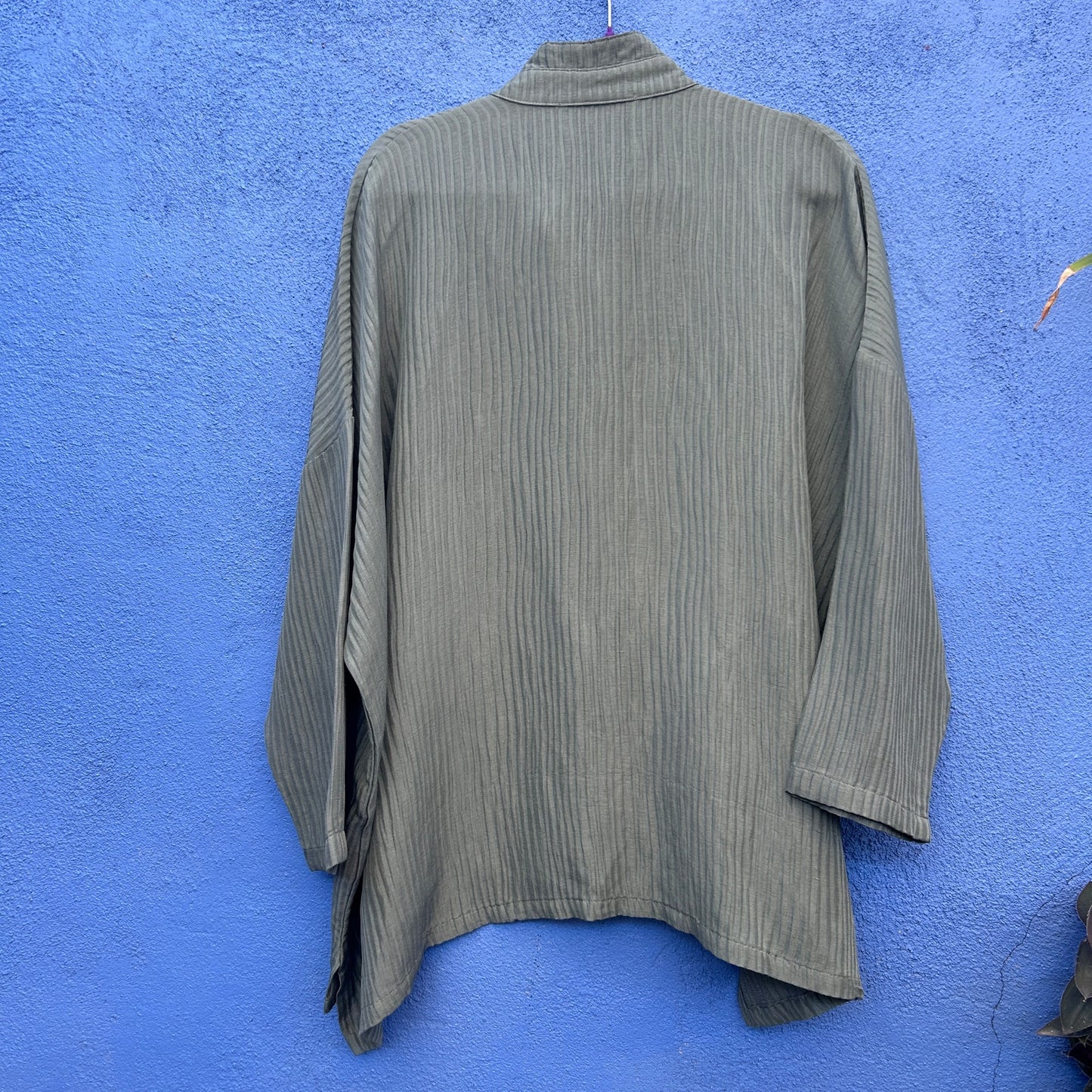 planet oversized lagenlook linen/silk blend button up