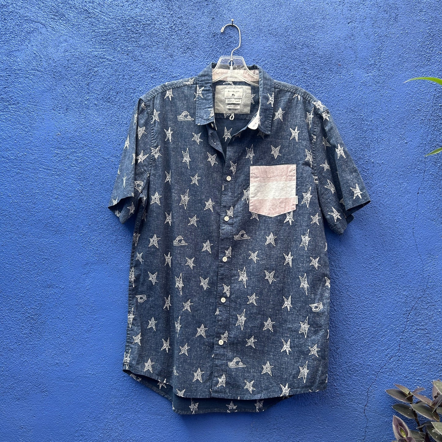 quiksilver regular fit patriotic regular fit cotton  button up