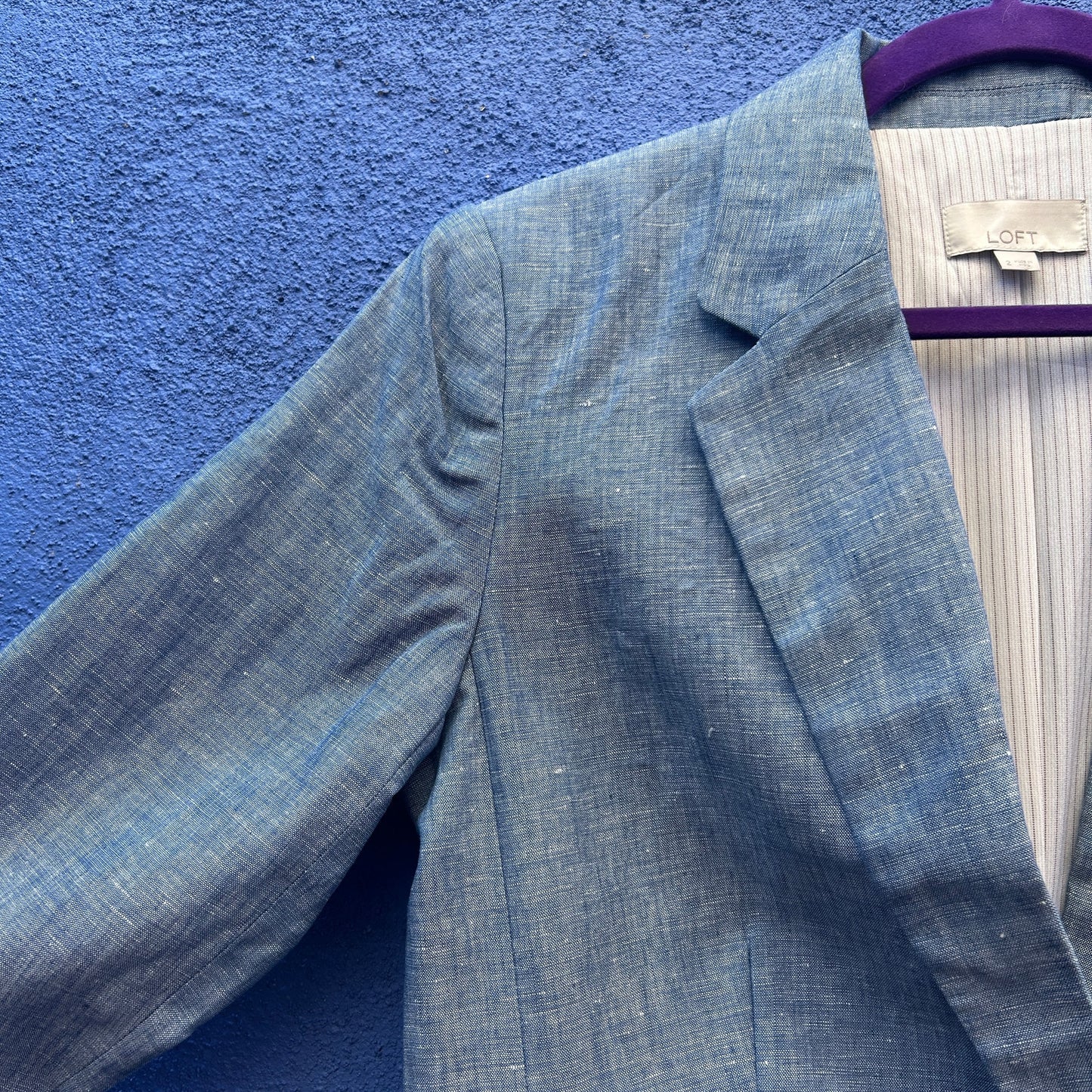 loft chambray linen blazer