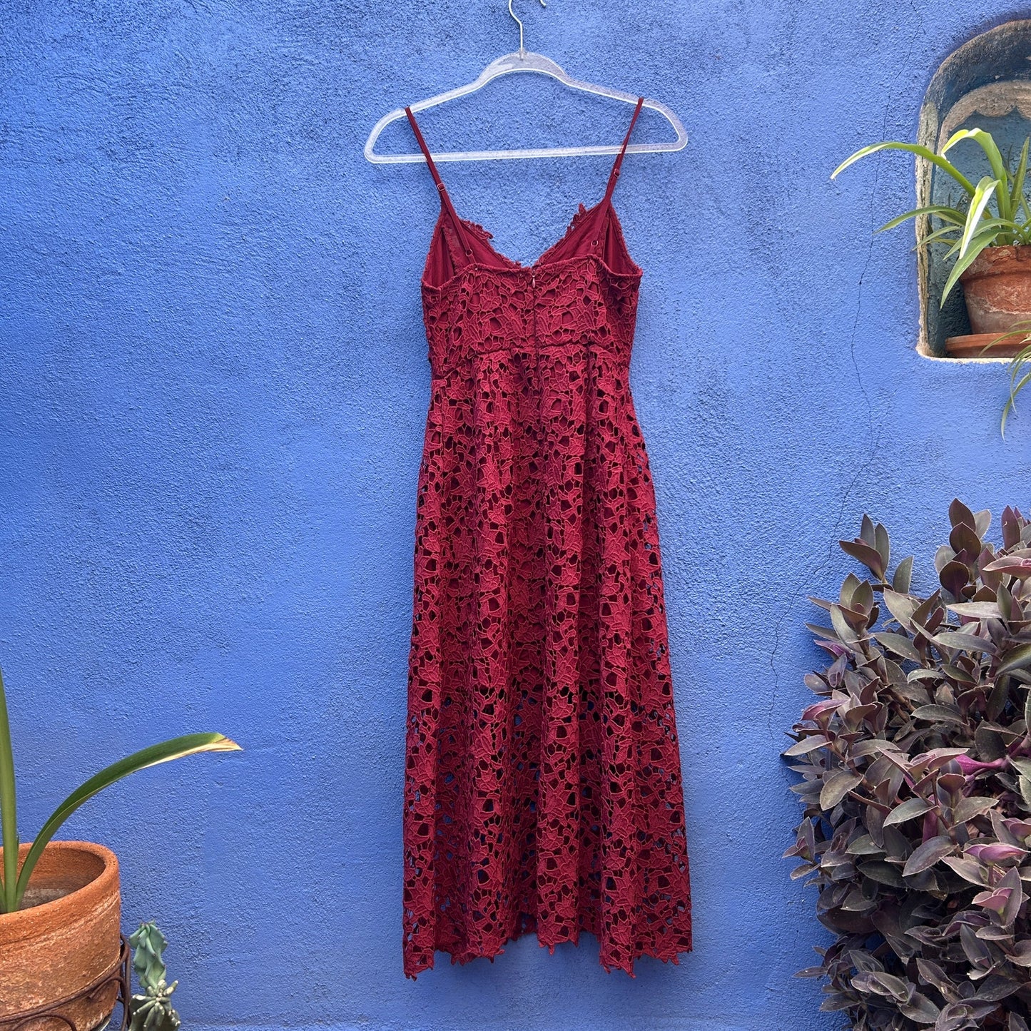 astr the label burgundy eyelet cocktail dress