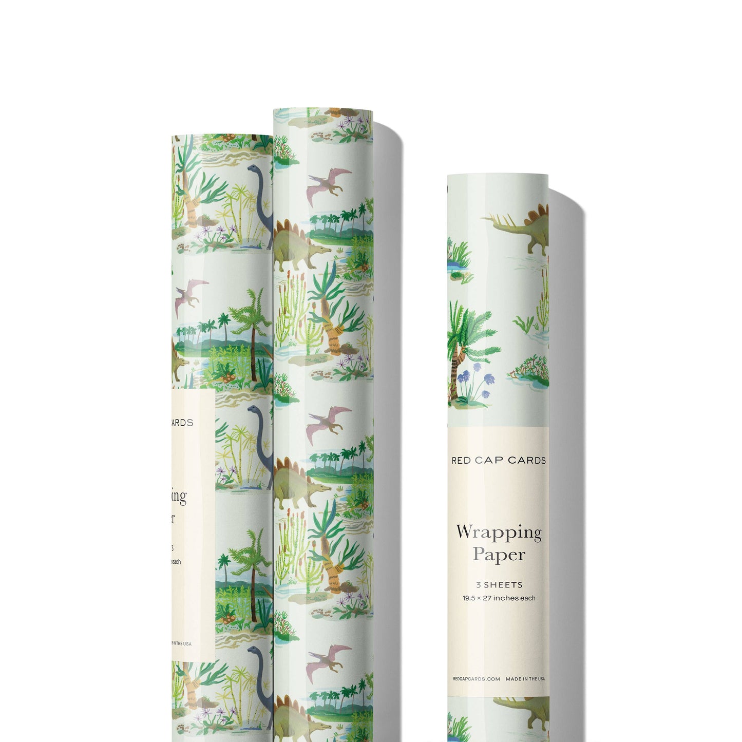 Red Cap Cards | Dinosaurs wrapping paper