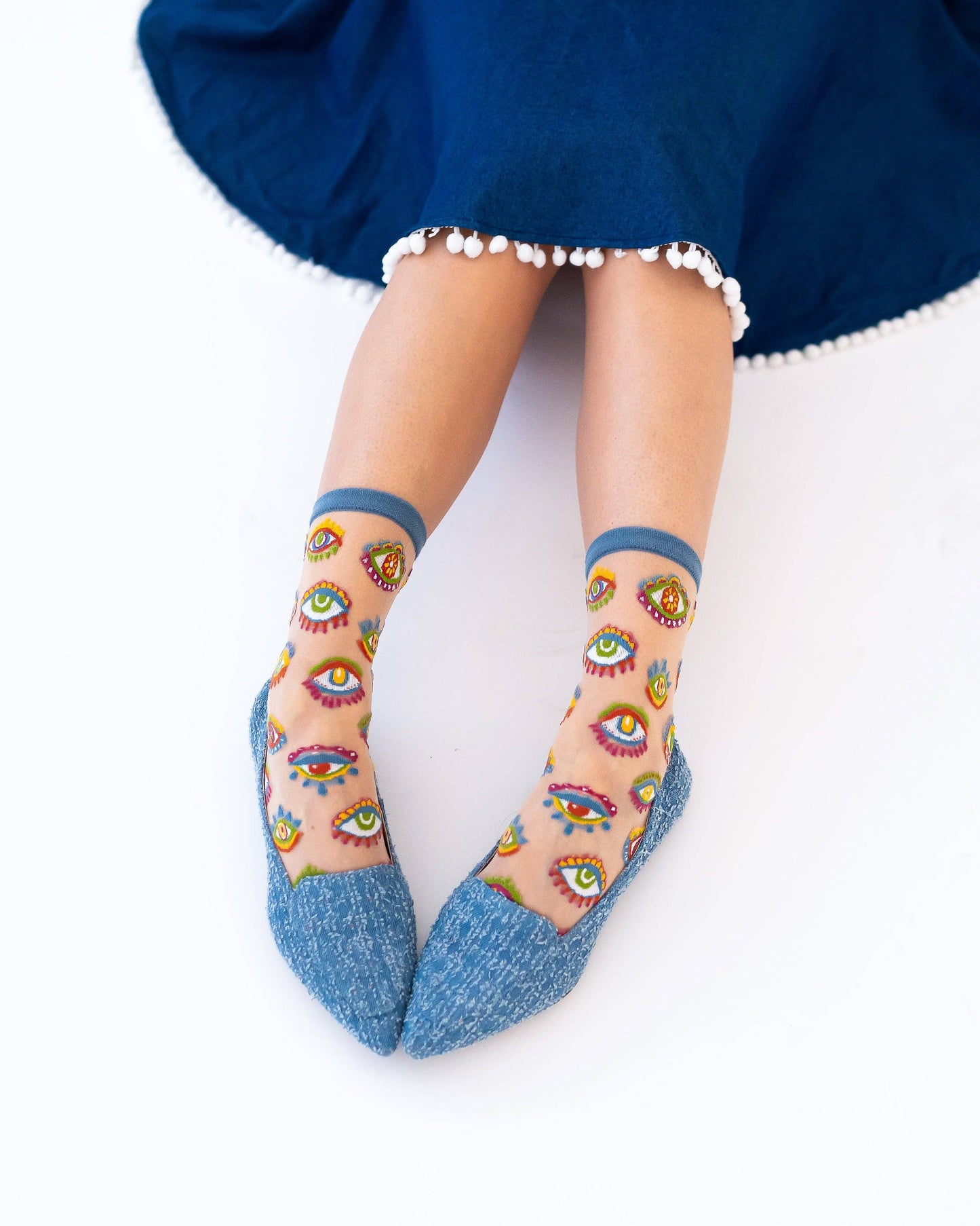Evil Eye Sheer Crew Sock | Sock Candy