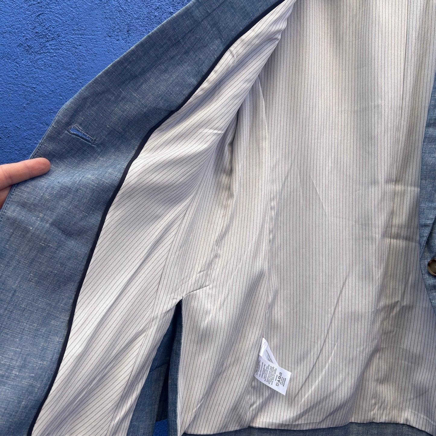 loft chambray linen blazer