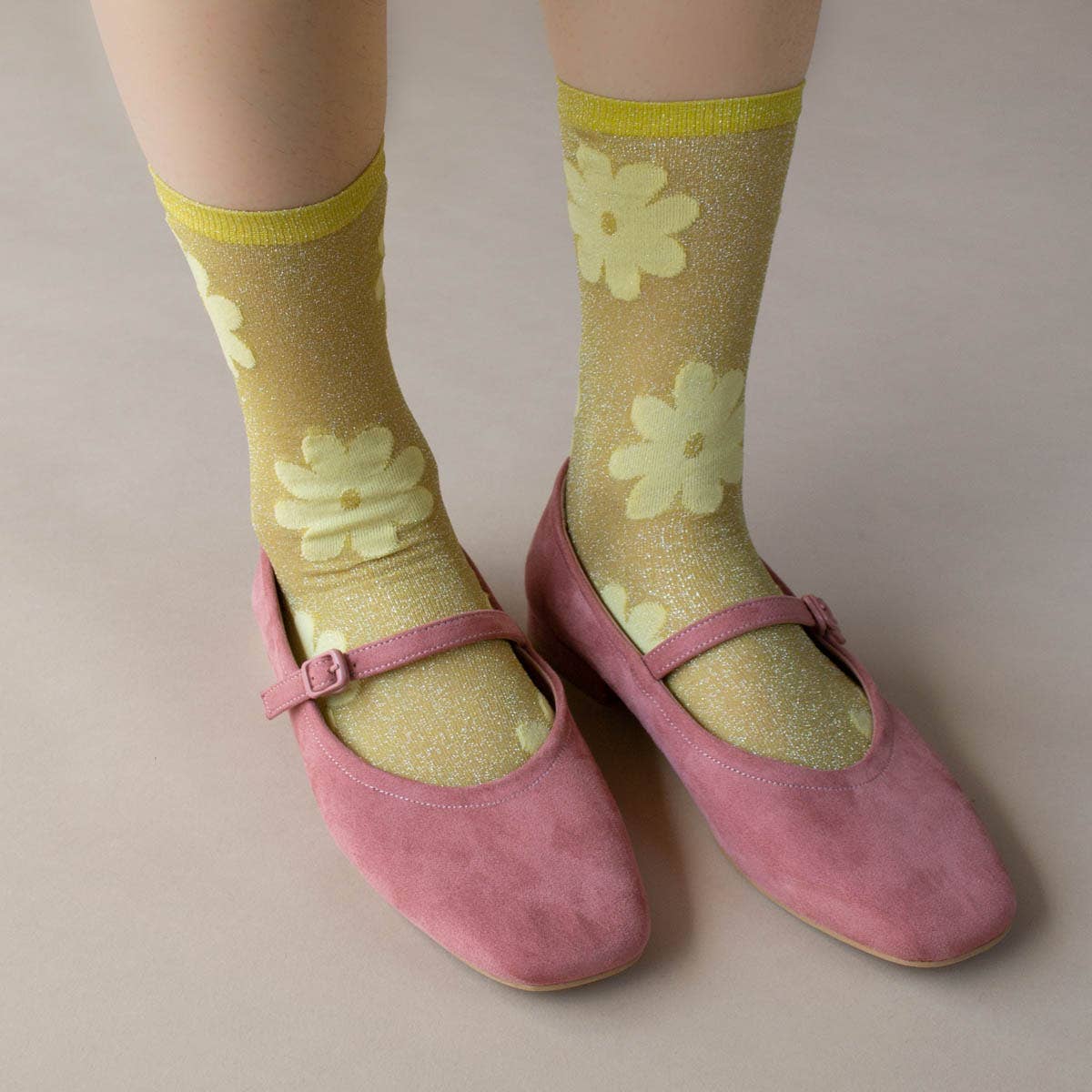 Tiepology | Vintage Glitter Flower Socks