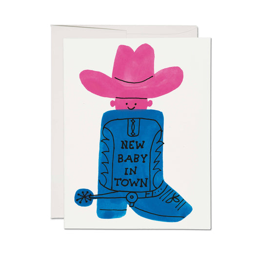 Boot Baby greeting card | Red Cap Cards