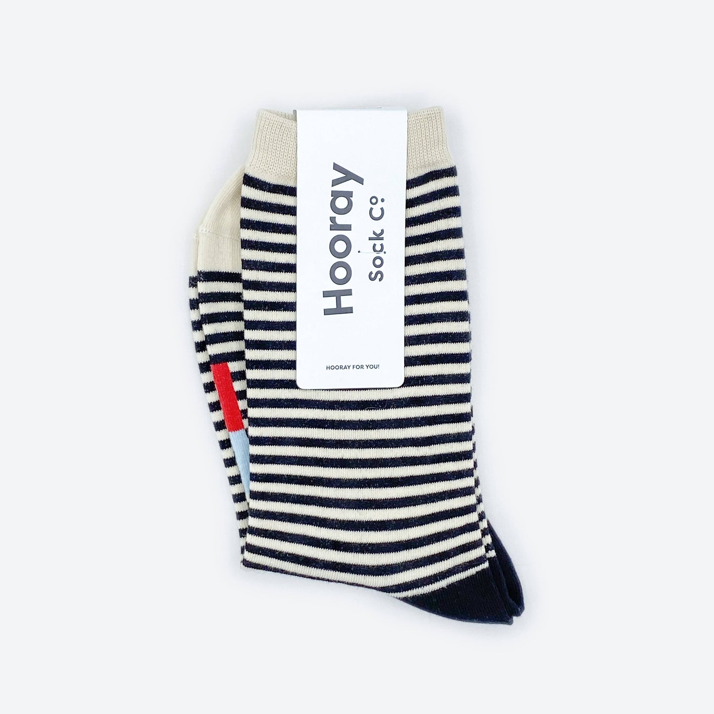 Hooray Sock Co. | Cole Black and White Striped Crew Socks