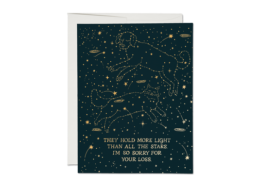 Pet Constellation sympathy greeting card | Red Cap Cards