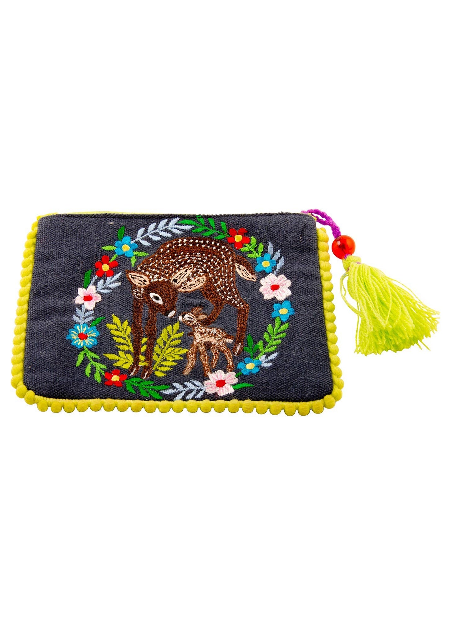Zip Purse With Embroidered Animal Design | Namaste