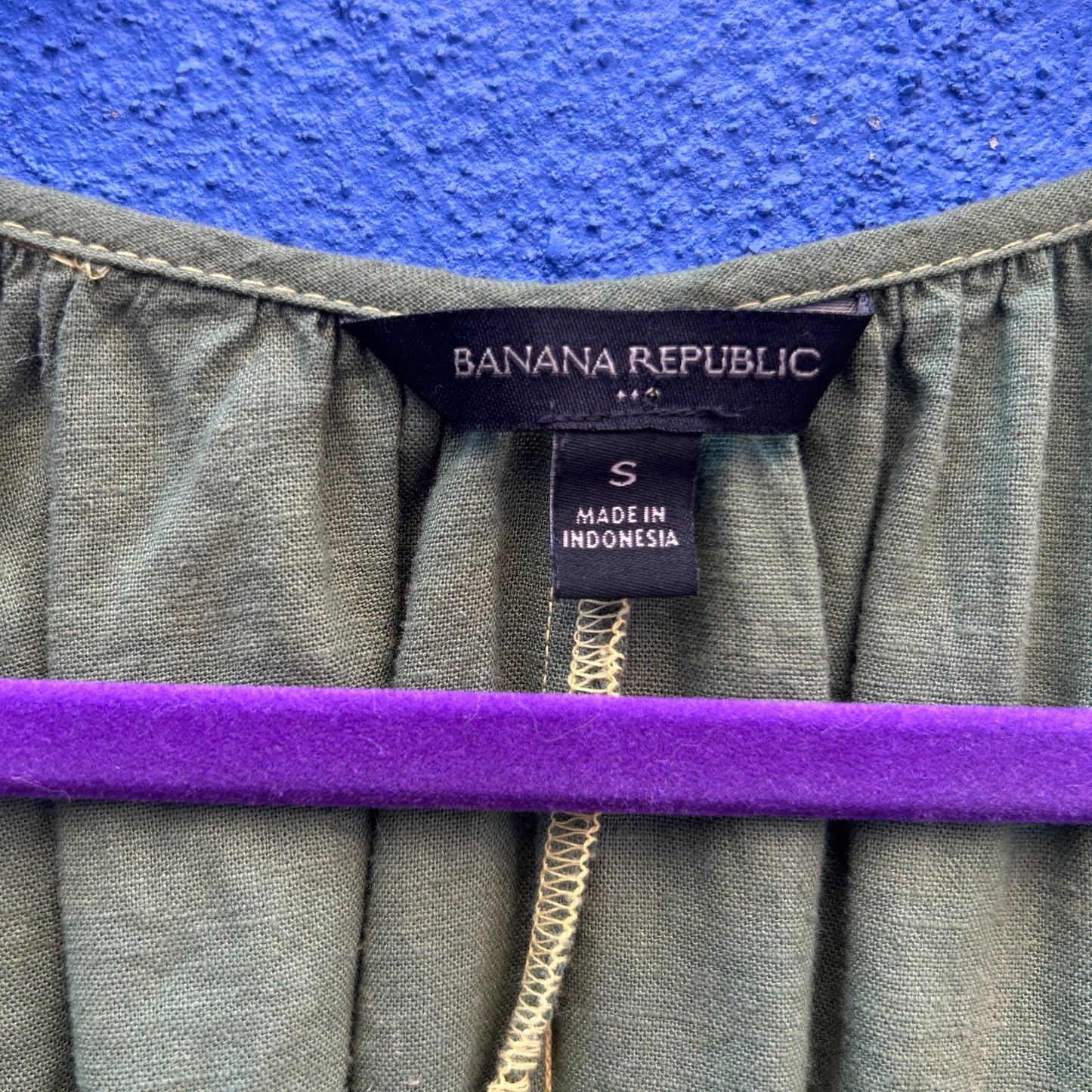 banana republic green cotton balloon sleeve wrap dress