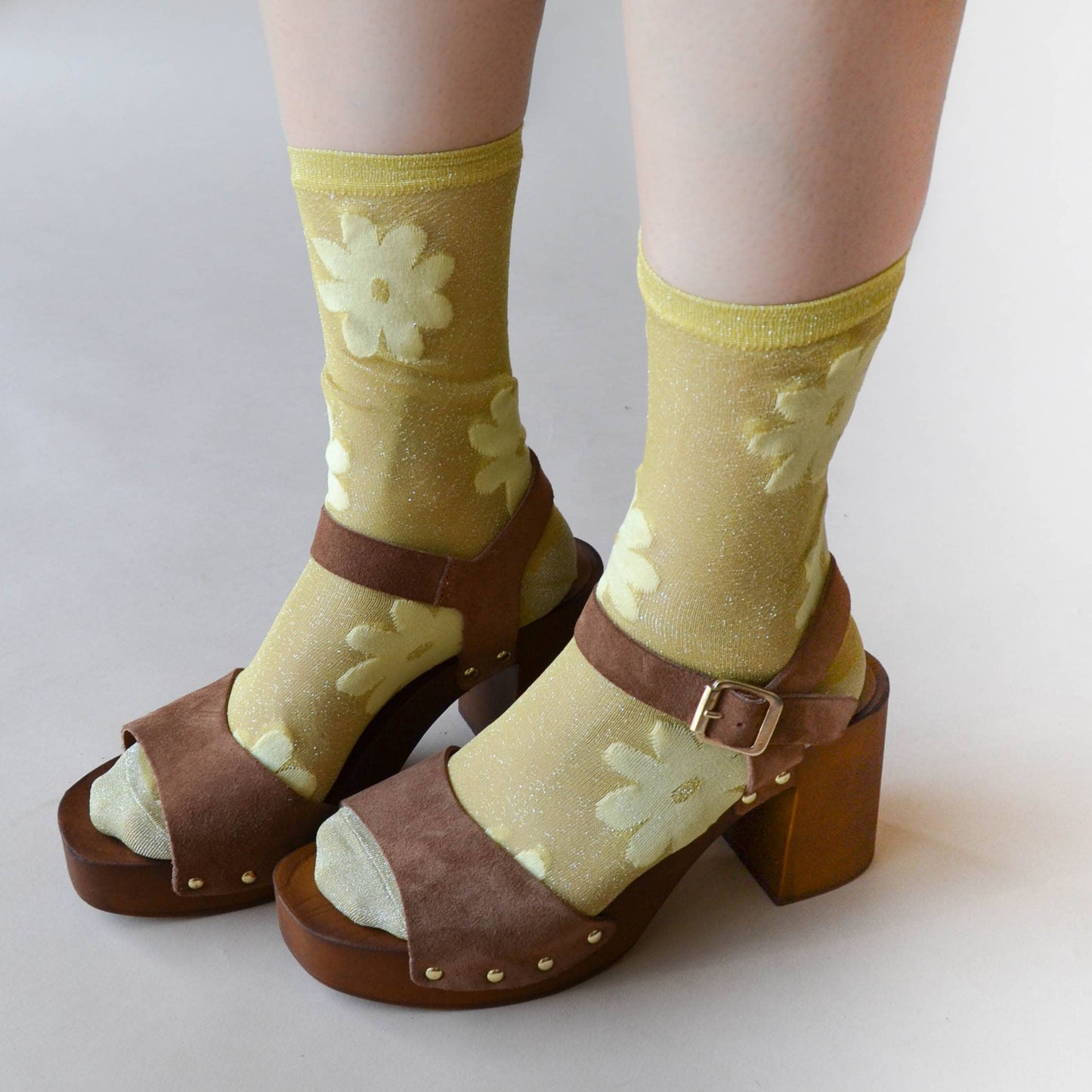 Tiepology | Vintage Glitter Flower Socks