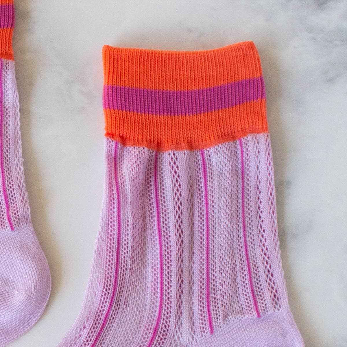 Tiepology | Ankle Mesh Striped Casual Socks