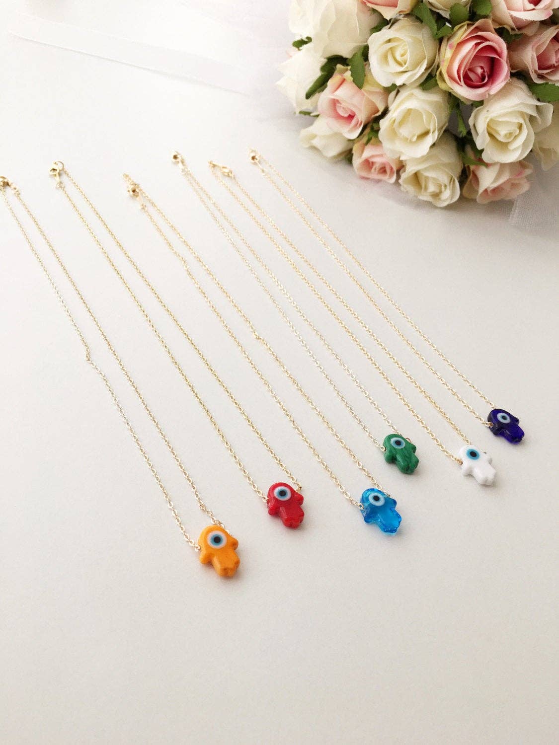 Opal Hamsa and Evil Eye Necklace | Evileyefavor