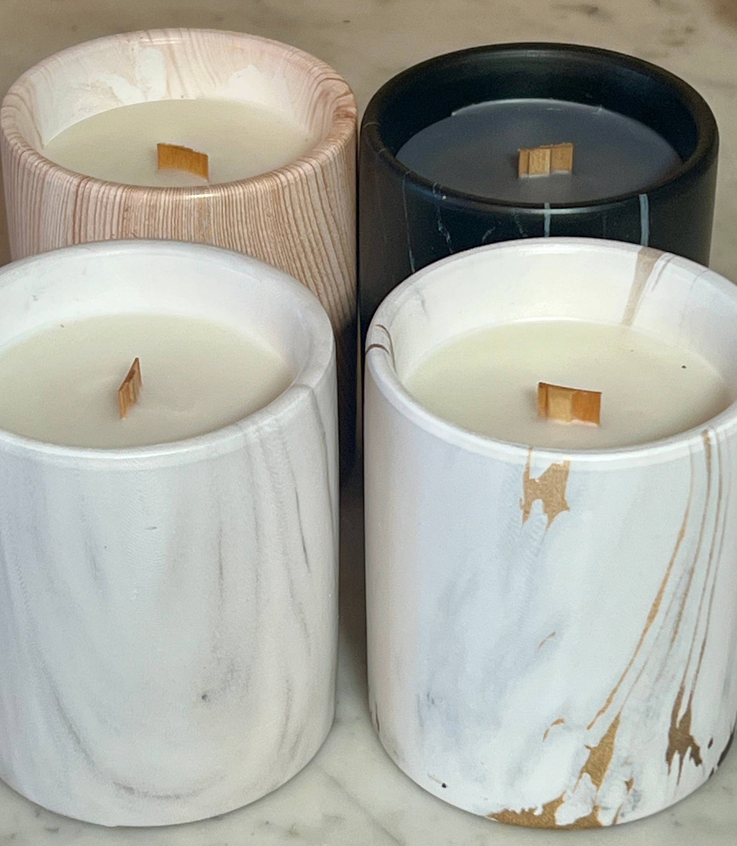 Biophilia:  Gold & White Marble Labdanum Scented Candle | The Sacred Wild Candle Co
