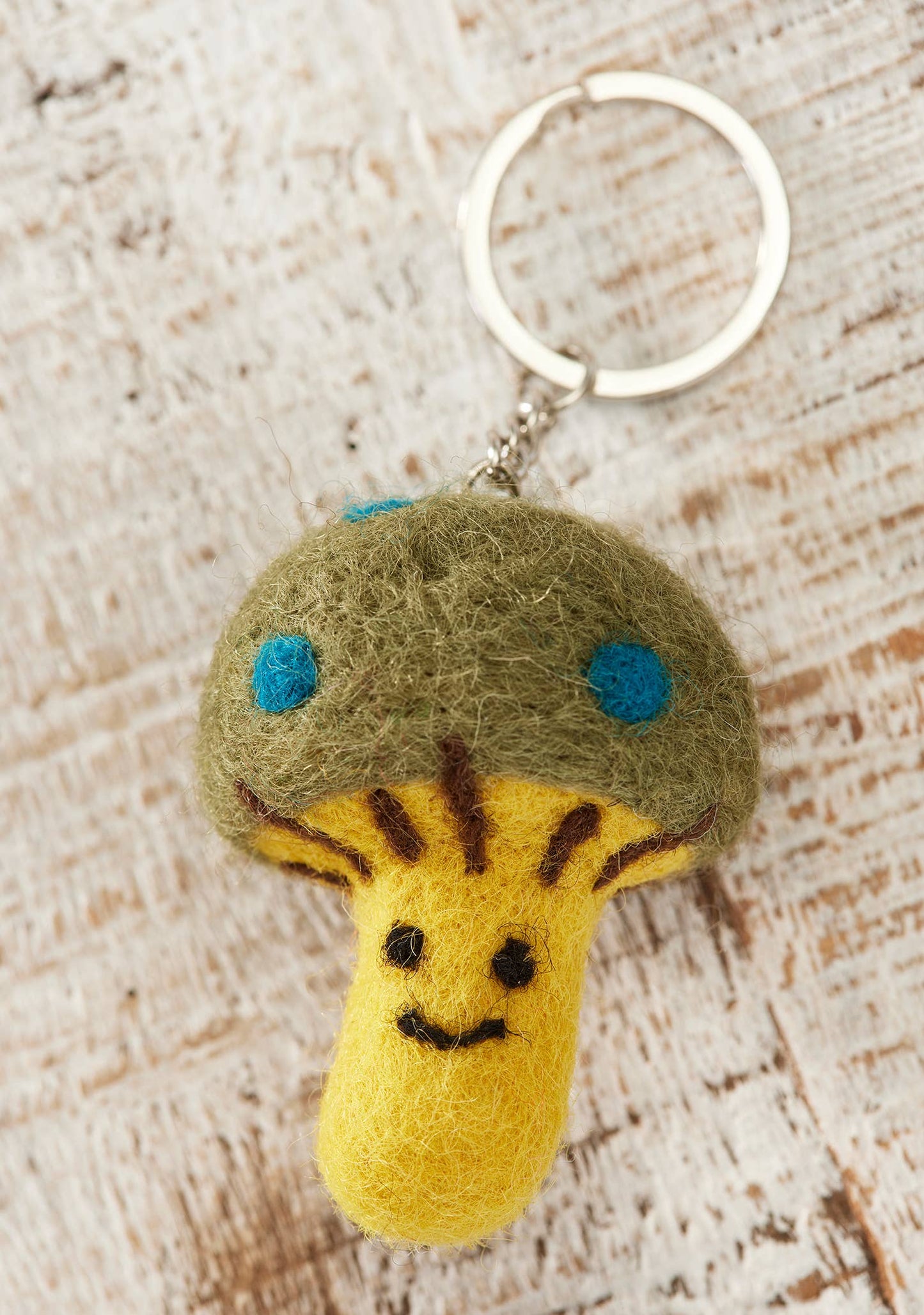 Namaste | Felt Mushroom Keyring