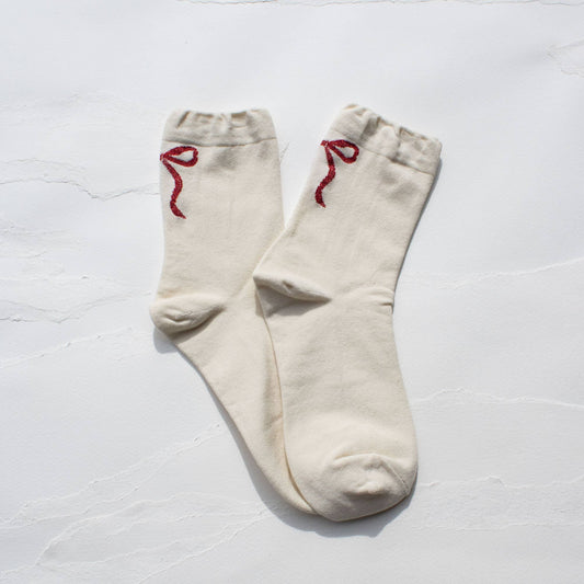 Tiepology | Women's Holiday Ribbon Bow Casual Socks