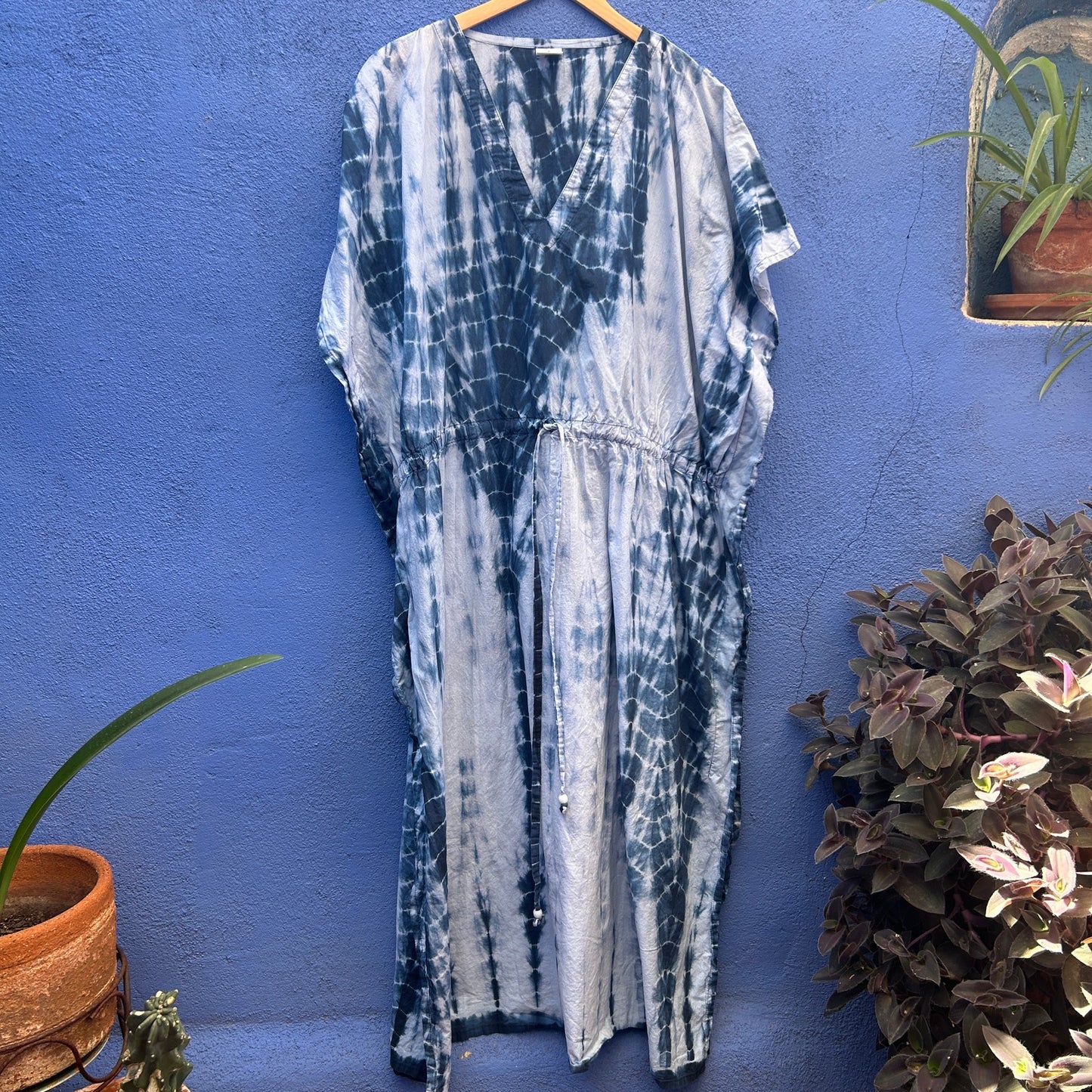 la la leela tie dye cotton caftan
