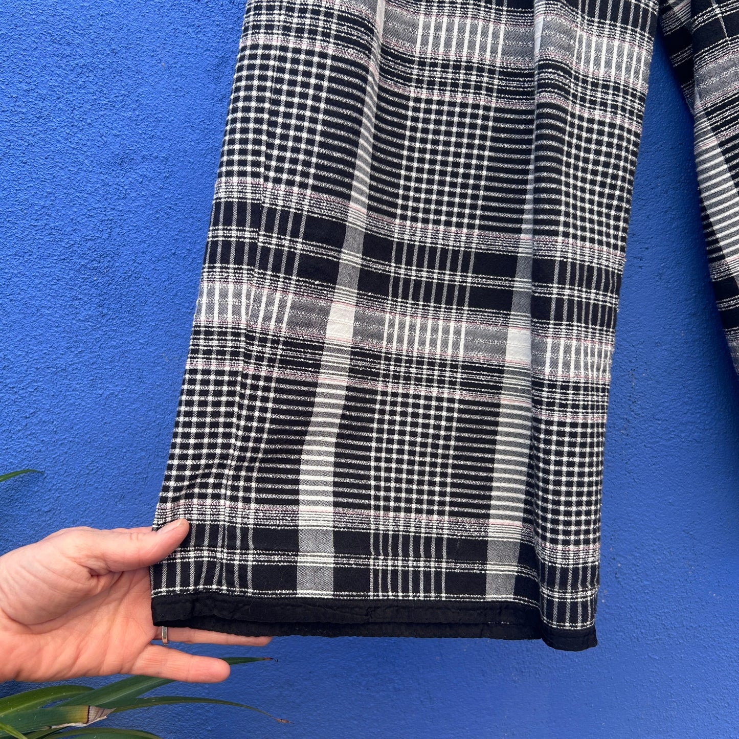 Anthropologie Et:itwa Luca Wide Leg Texturted Academia Plaid Cropped Pant