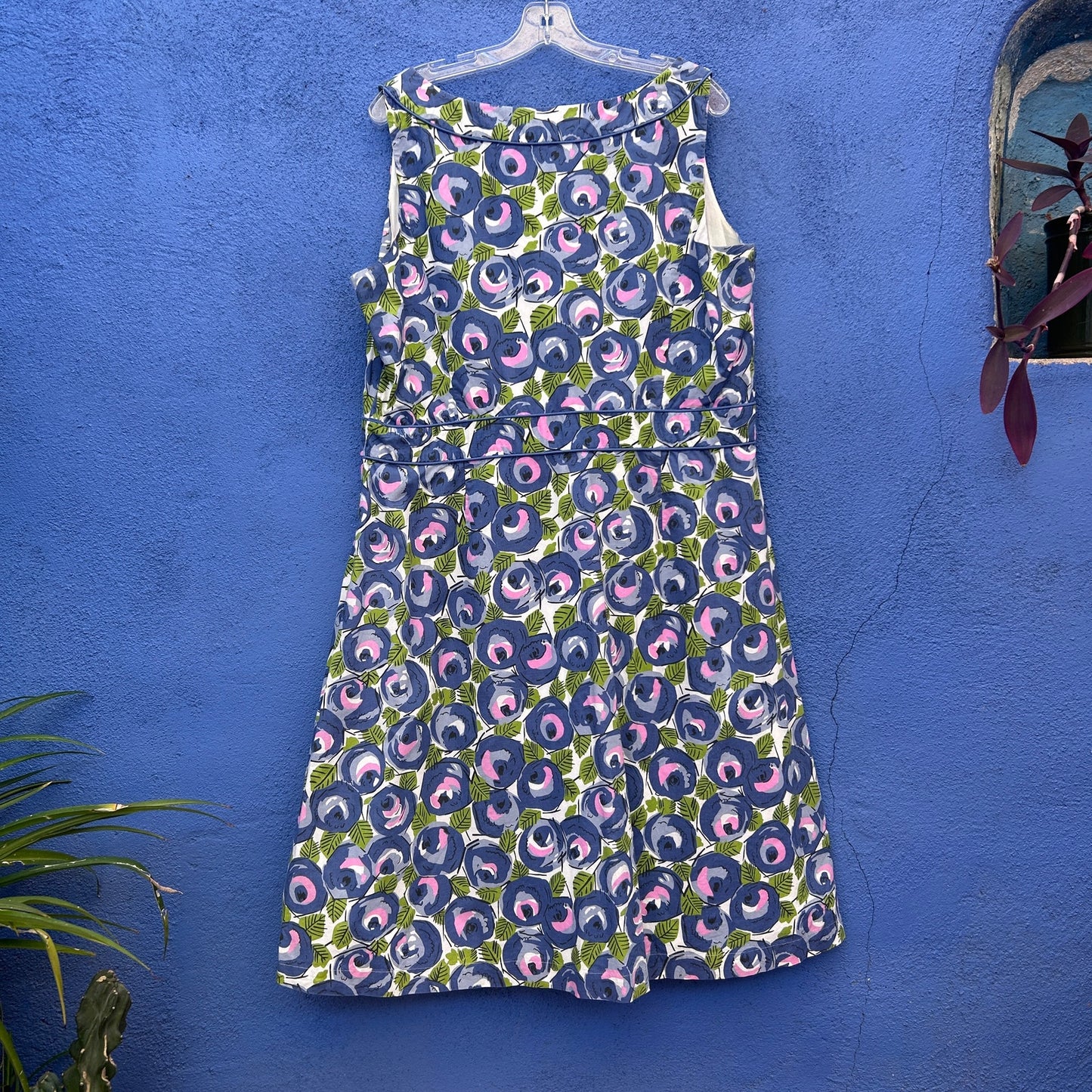 boden abstract floral print sleeveless cotton dress