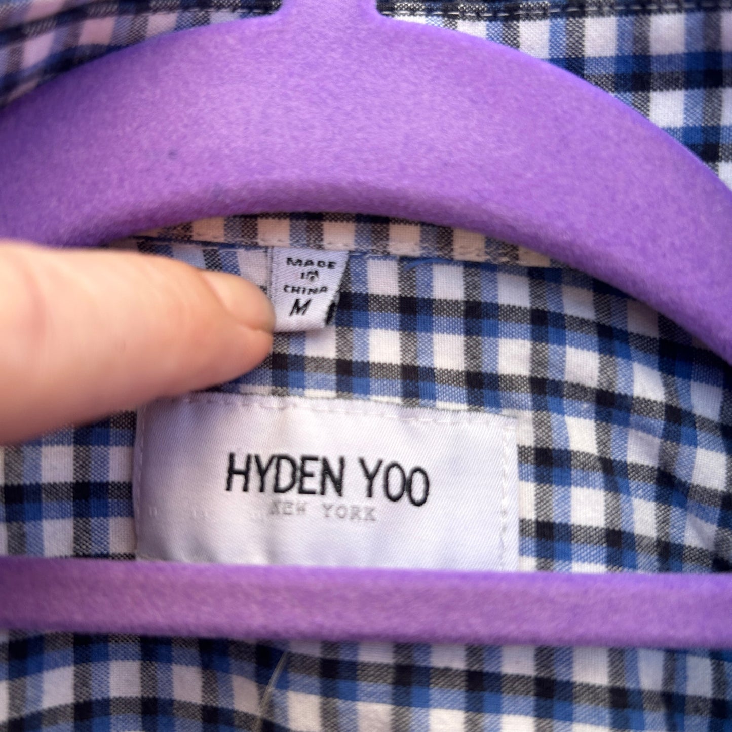 hyden yoo men's plaid cotton button up