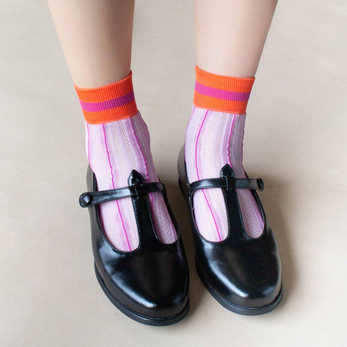Tiepology | Ankle Mesh Striped Casual Socks