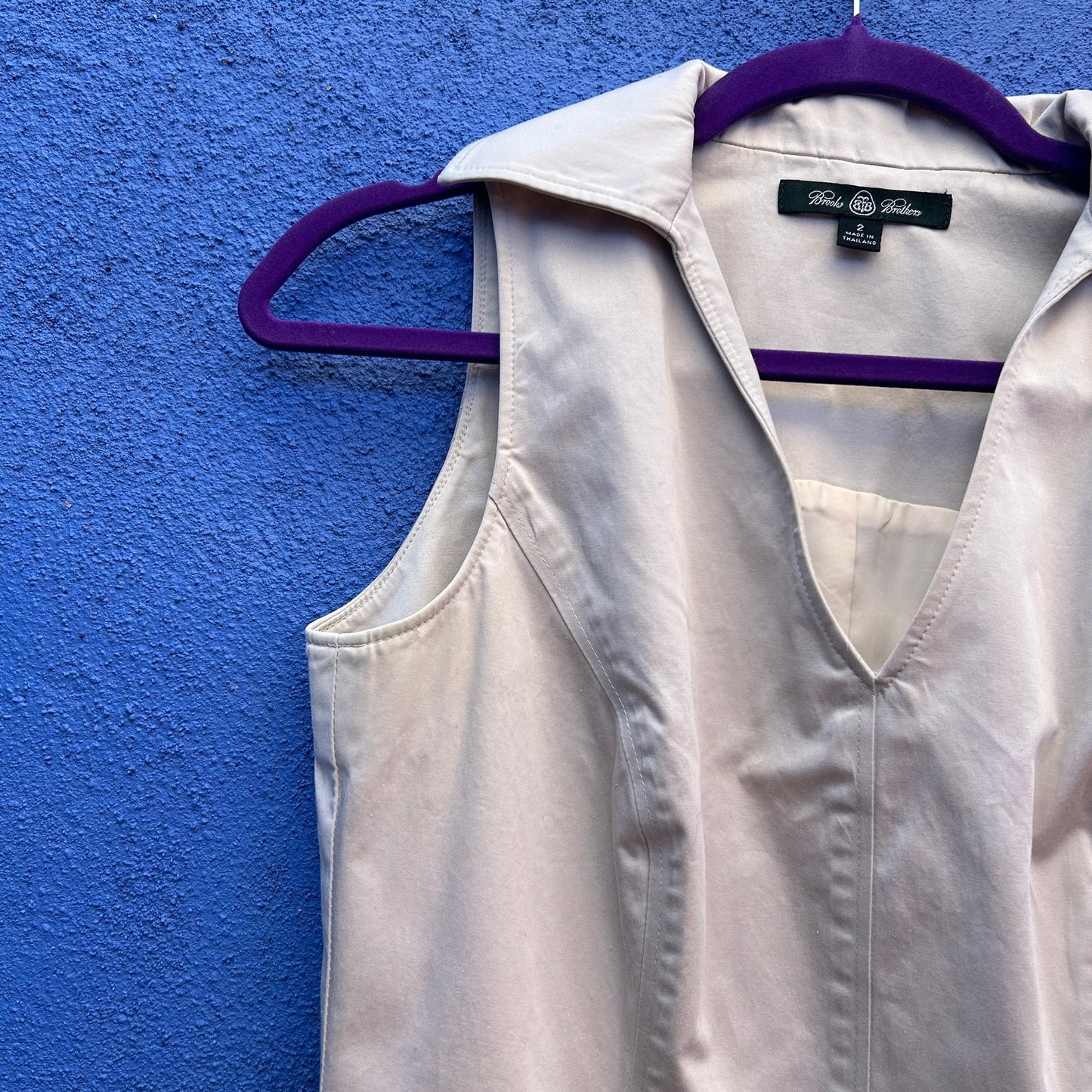 brooks brothers beige sleeveless shift dress