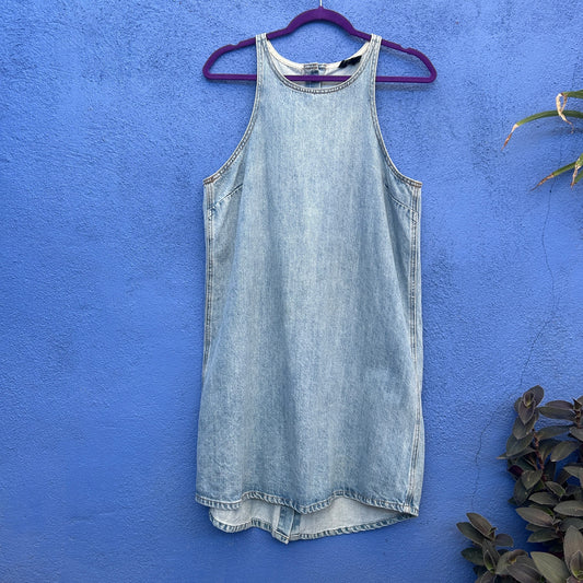 lucky brand sleeveless chambray dress