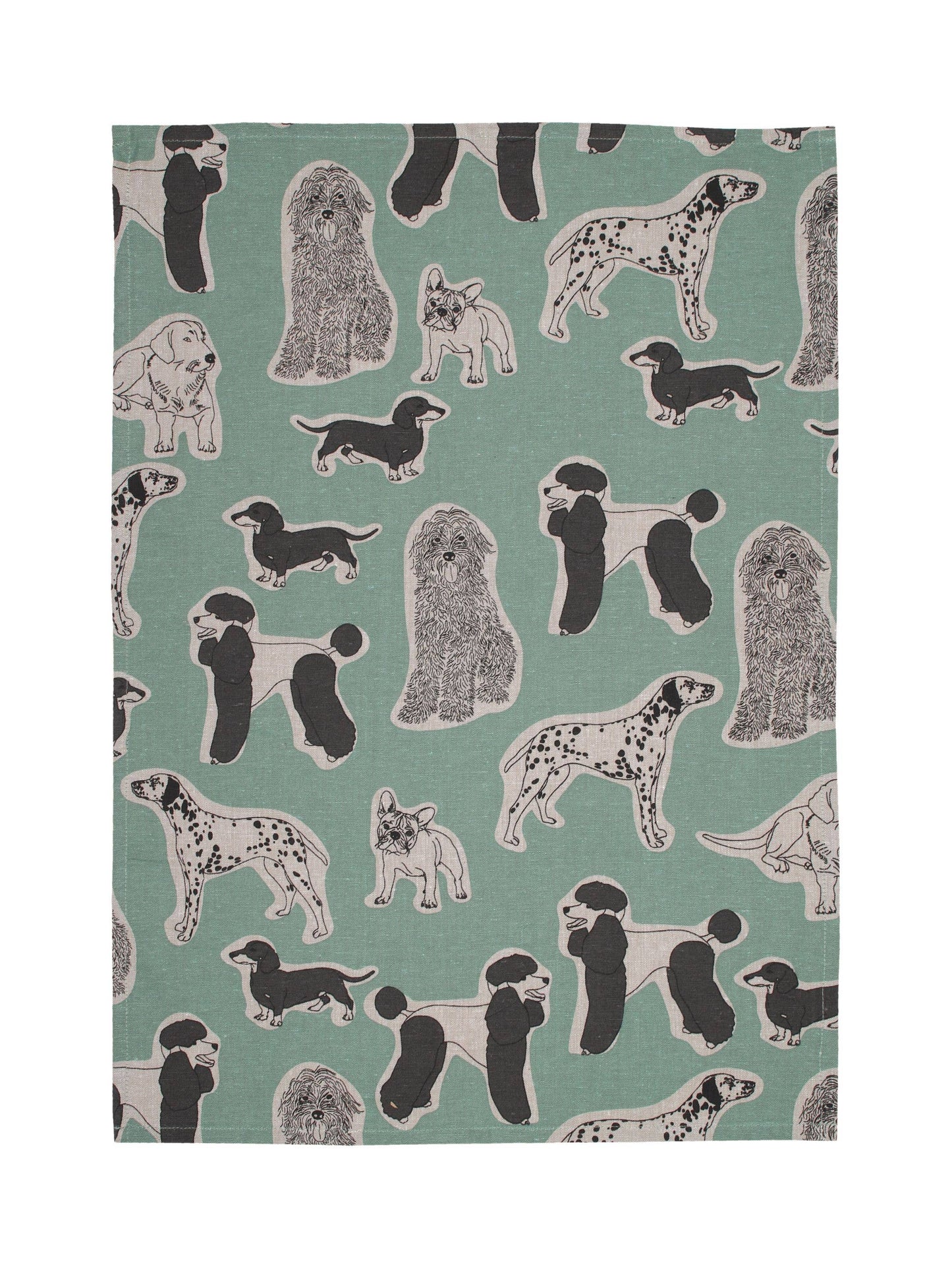 Aqua Storm Dog Print Apron  Standard Tie style | Raine & Humble
