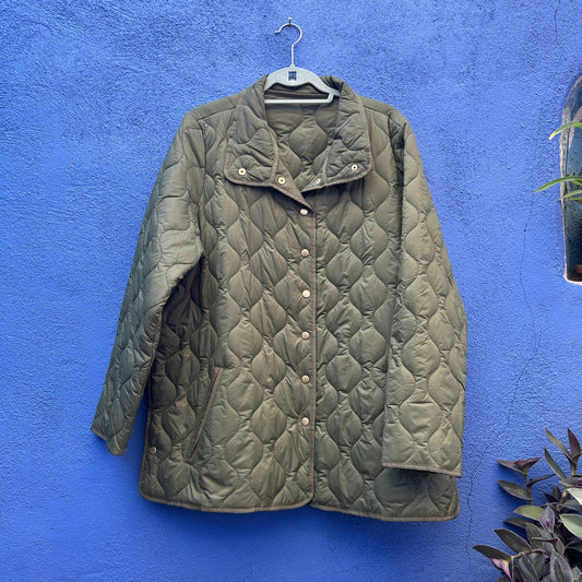 coldwater creek army green quilted jacket