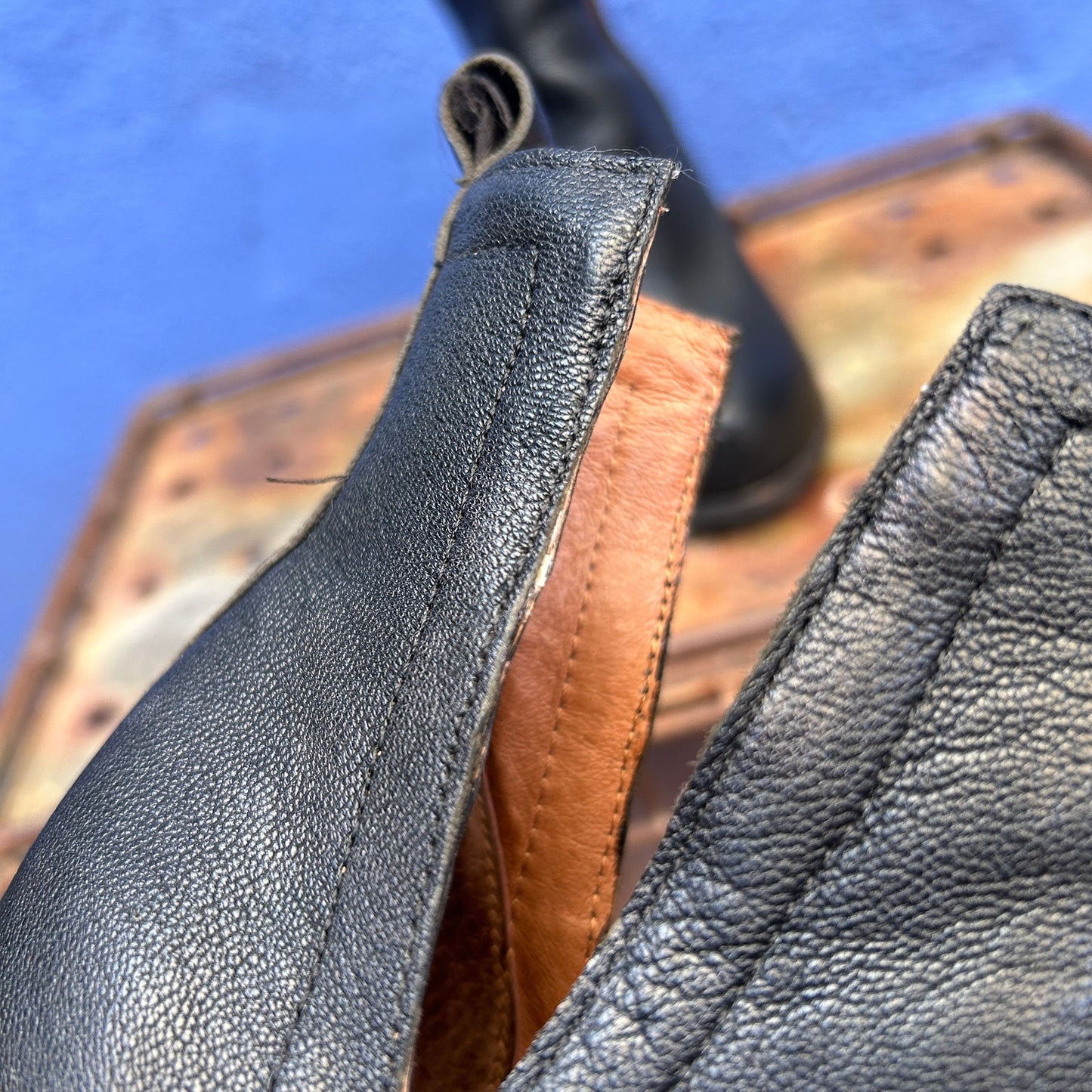 jeffrey campbell black leather block heel ankle bootie