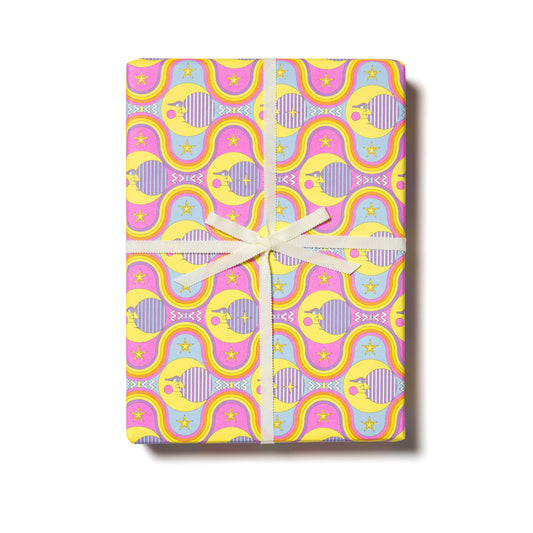 Red Cap Cards | Moon and Rainbows wrapping paper
