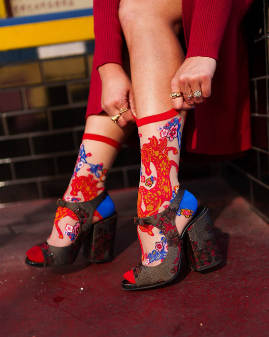 Year of the Horse Sheer Crew Sock | Sock Candy