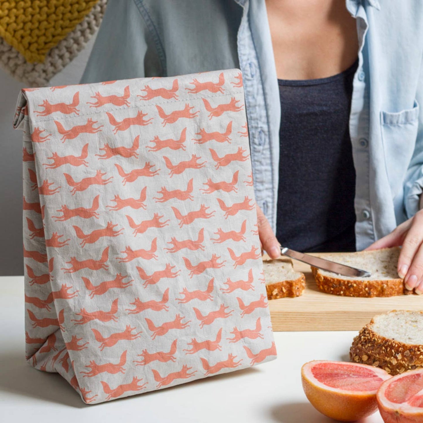 Papercraft Insulated Lunch Bag - Hill And Dale | Danica Studio
