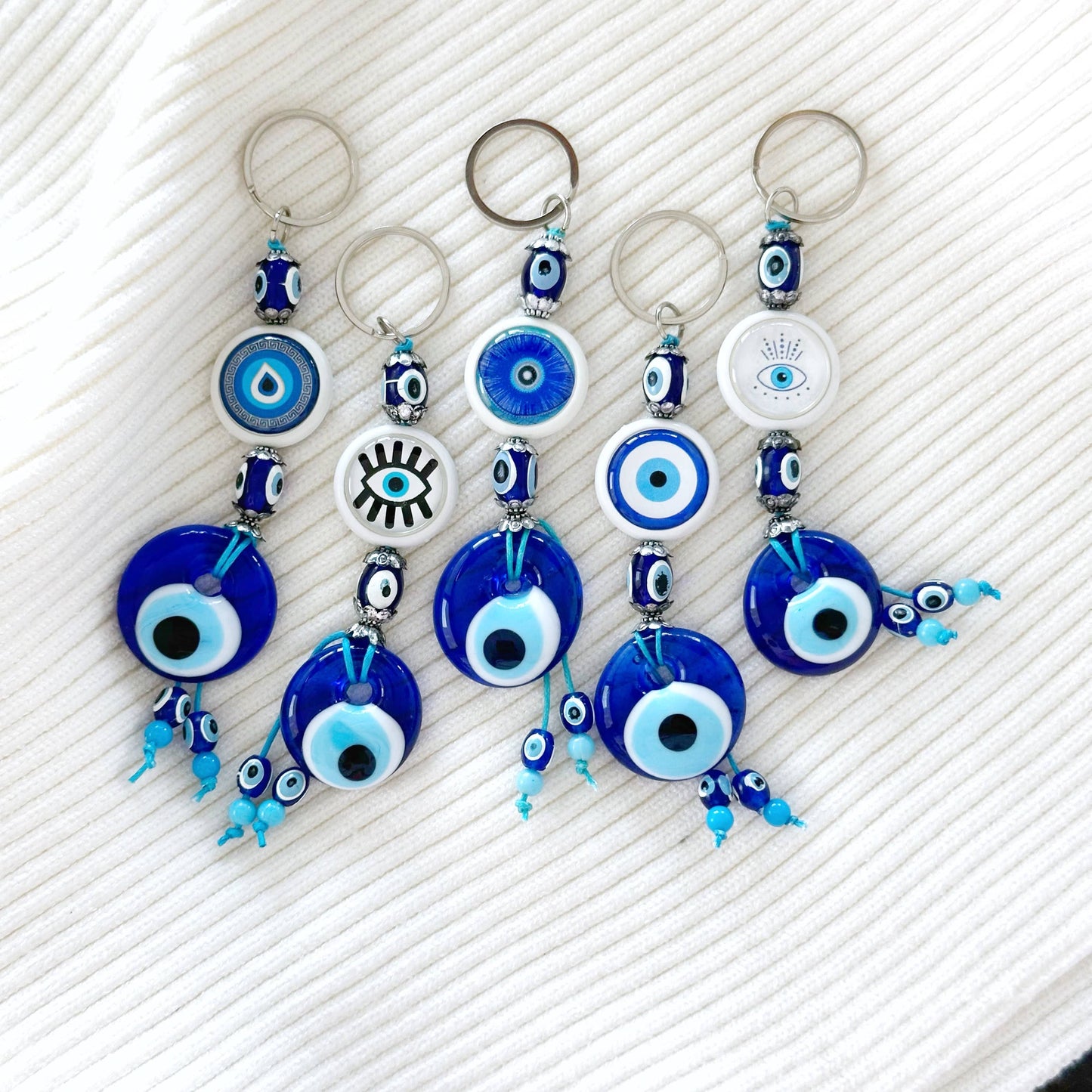Blue Evil Eye Keychain Handmade, Evil Eye Keychain Favors | Evileyefavor