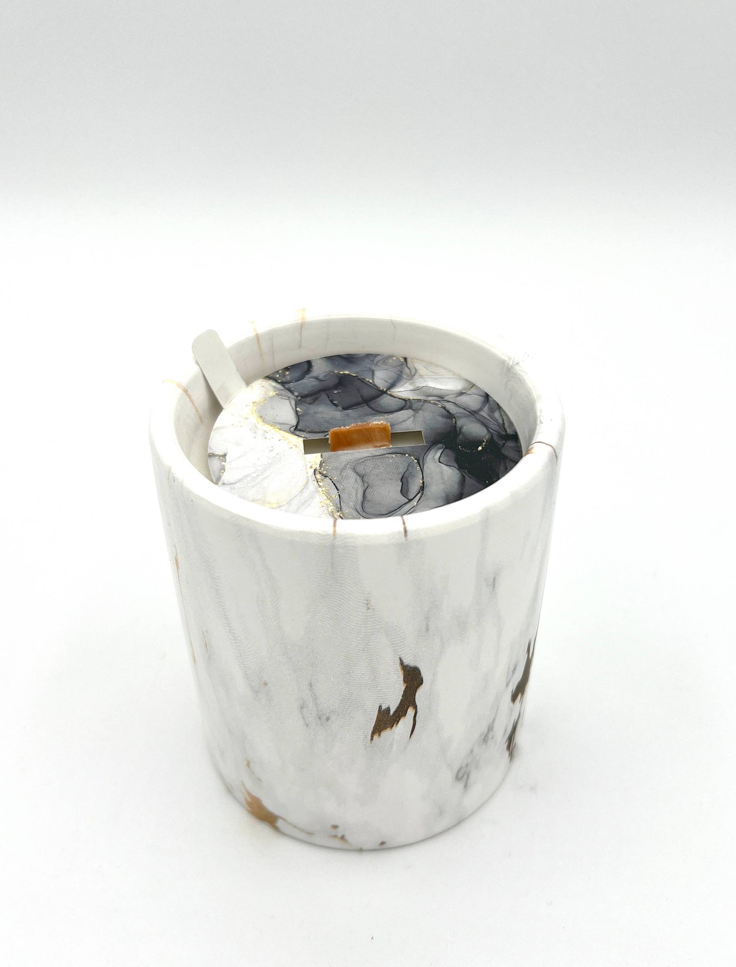 Biophilia:  Gold & White Marble Labdanum Scented Candle | The Sacred Wild Candle Co