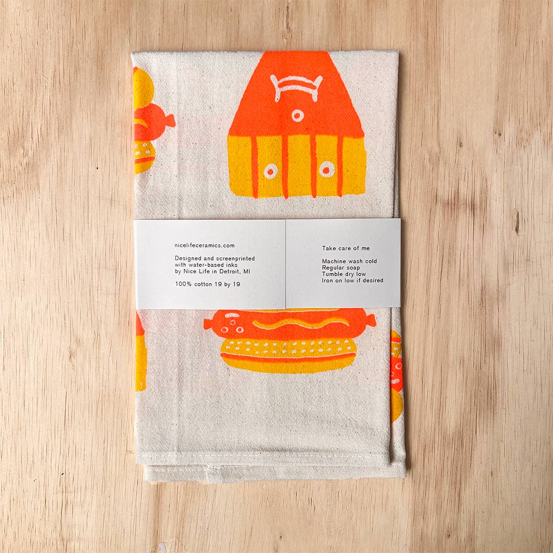 Hot dog french fry tea towel | Nice life