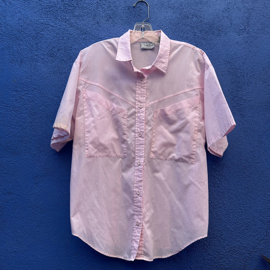 vintage 80s venezia pink button up