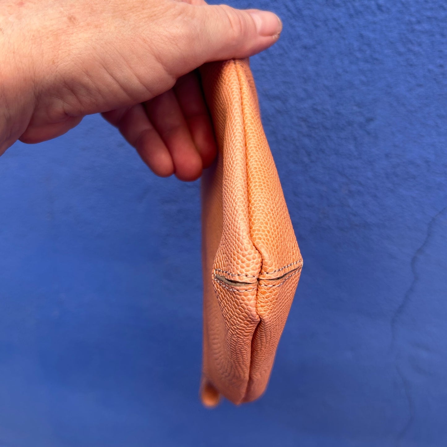 brahmin peach pebble leather wristlet