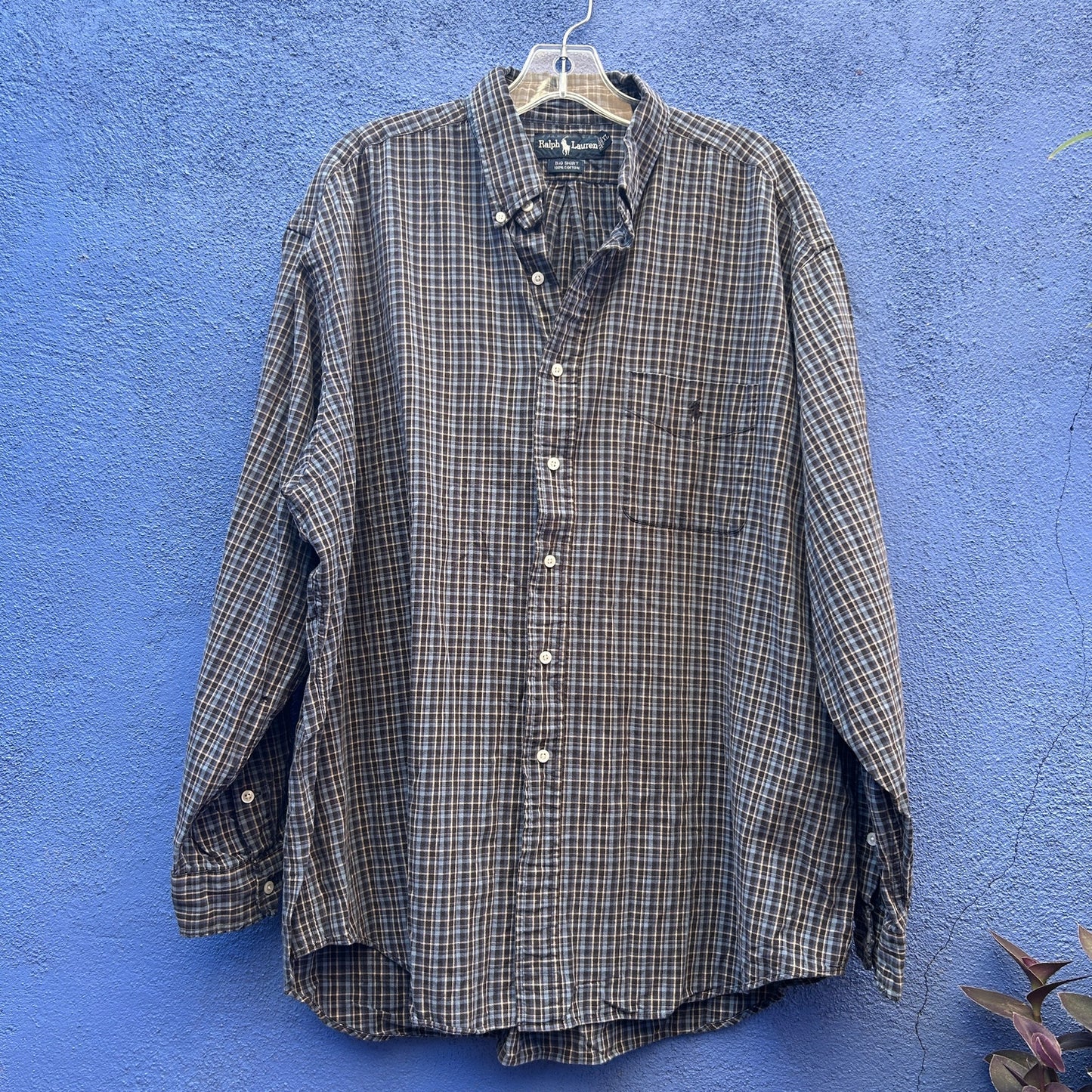 ralph lauren blue label big shirt cotton button up