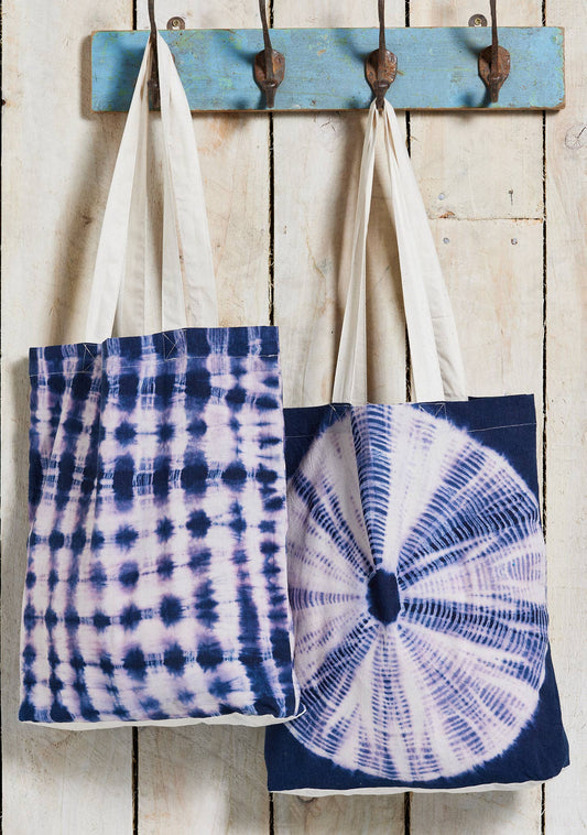 Indigo Tie Dye Cotton Shopping Bag | Namaste