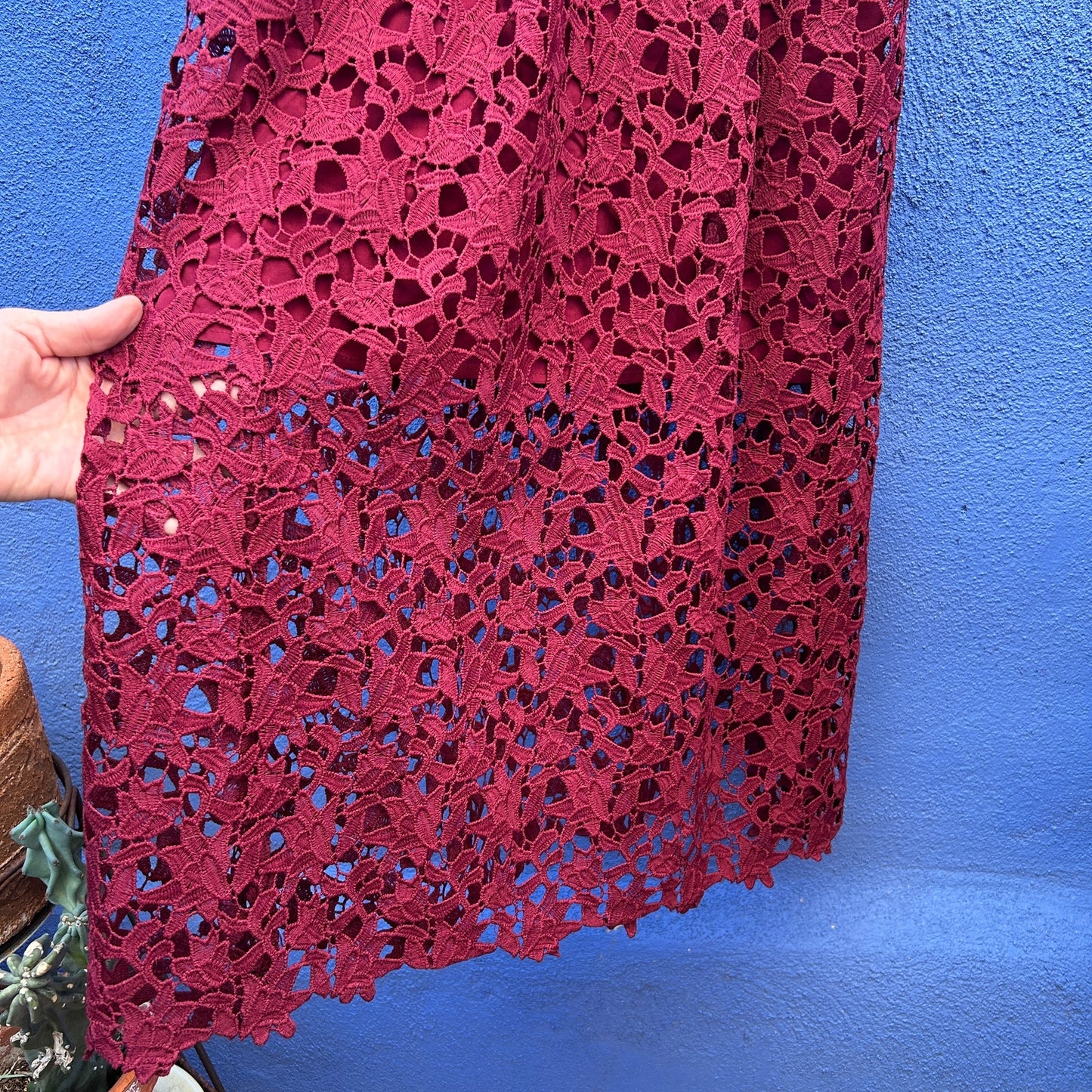 astr the label burgundy eyelet cocktail dress