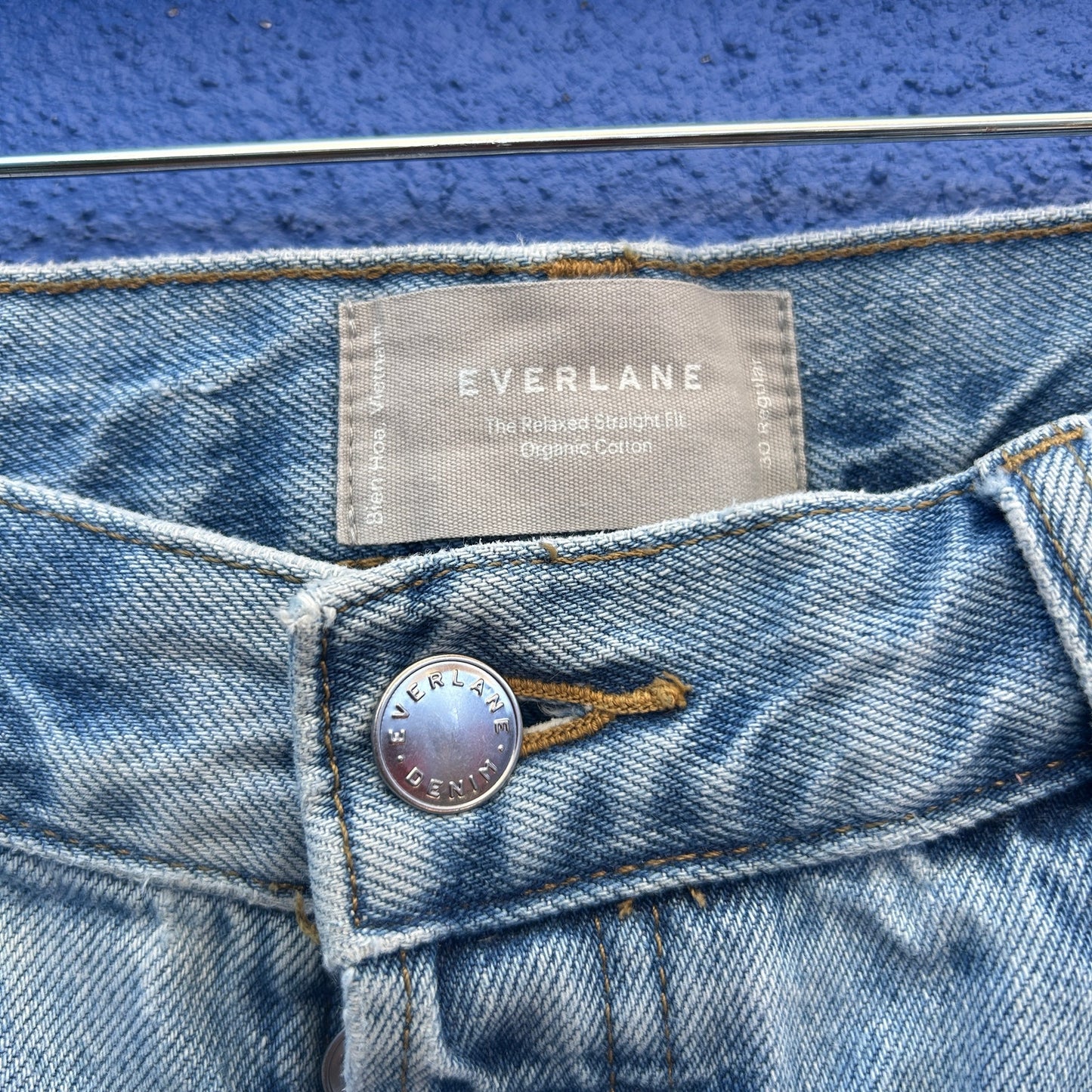 everlane relaxed straight leg light wash jean