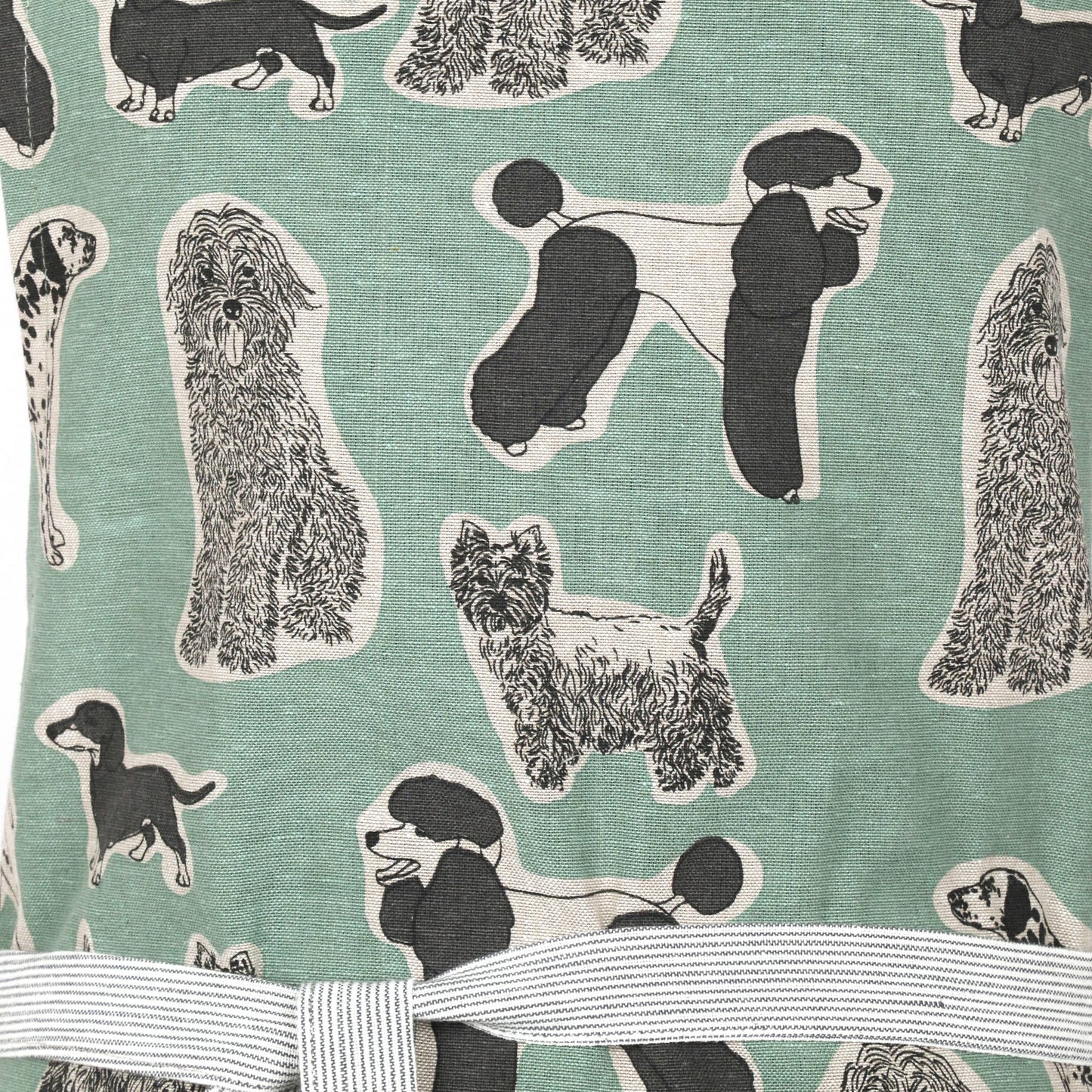 Aqua Storm Dog Print Apron  Standard Tie style | Raine & Humble