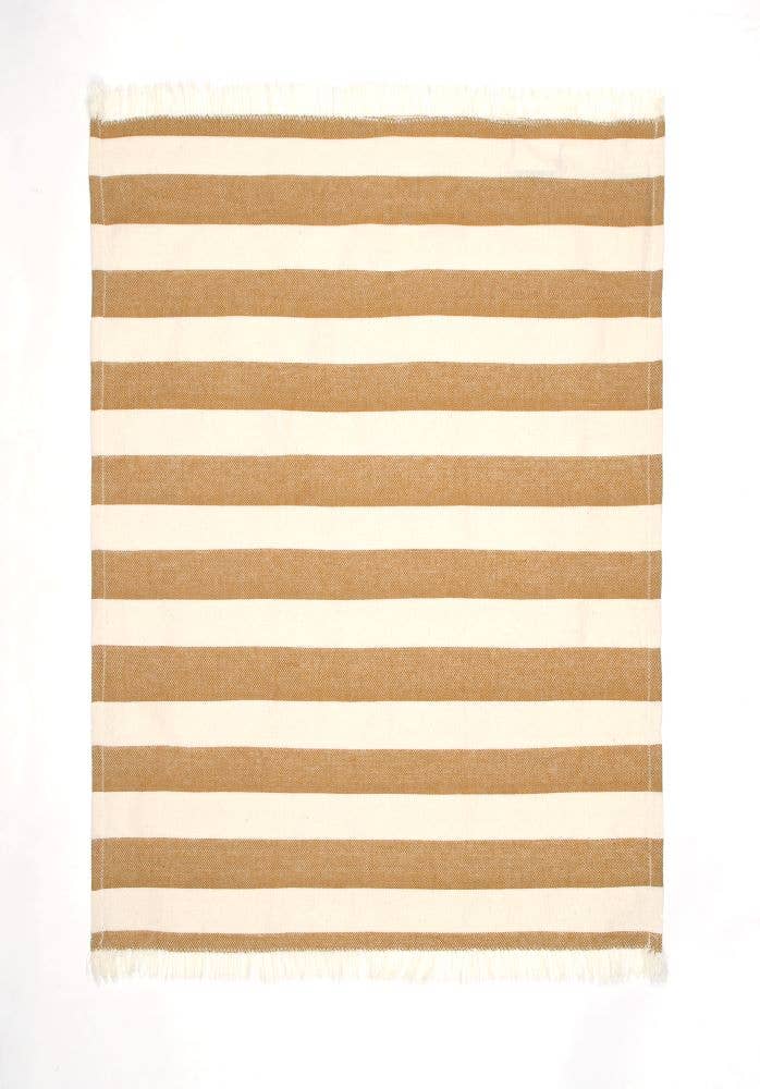 Wide Stripe Yellow Single Tea Towel | Raine & Humble