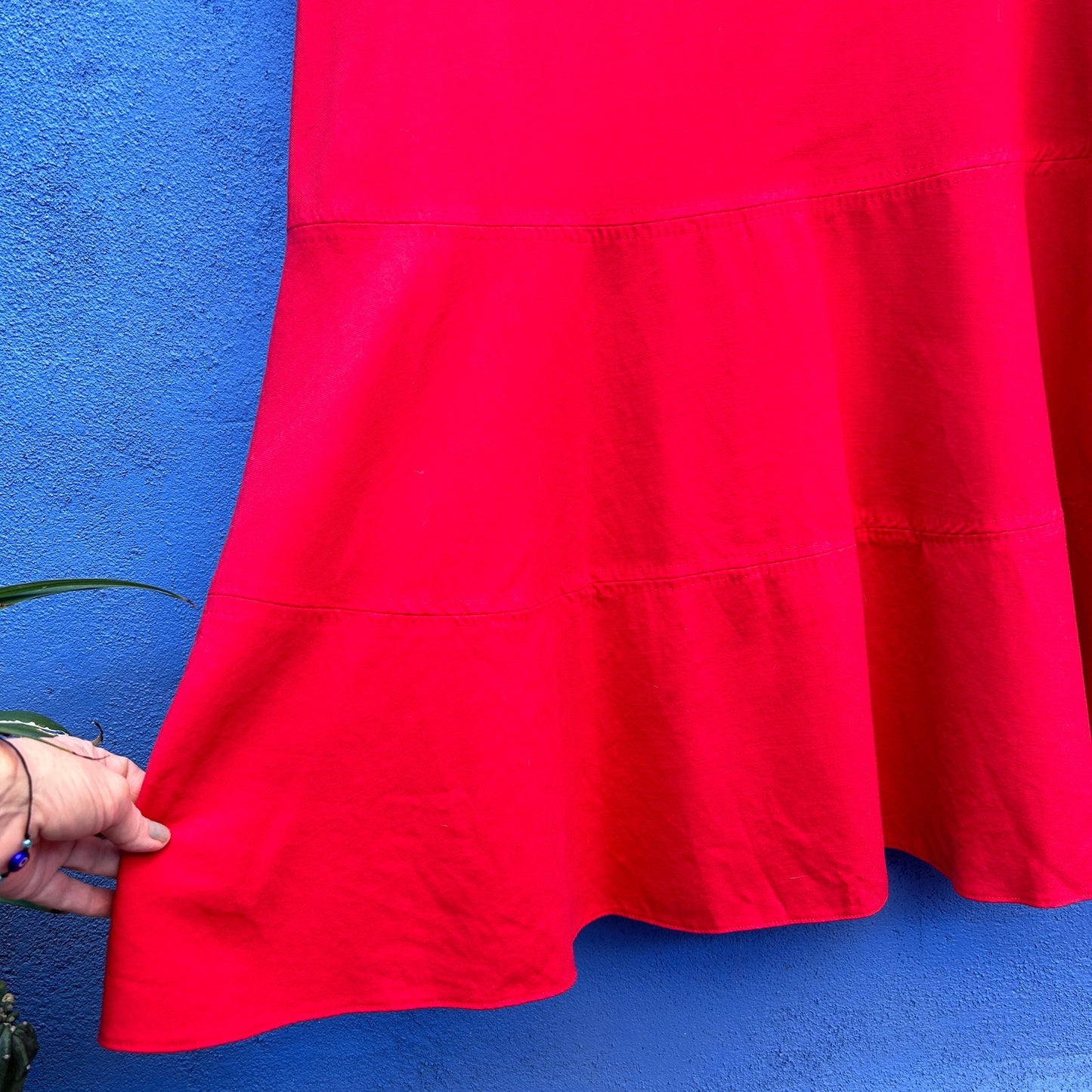 boden red wool blend shift dress